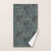 Moderne Rustikale Winterkiefern-Muster Badhandtuch Set (Handtuch)