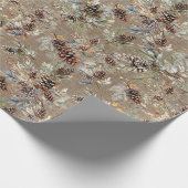 Moderne Rustikale Winterpine Cone Boho Weihnachten Geschenkpapier (Ecke)