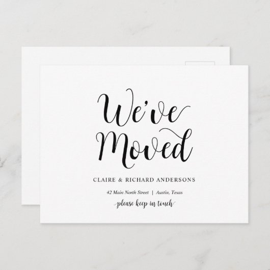 Moderne rustikale, wir haben uns bewegt, Adresse A Postkarte (Vorne/Hinten)
