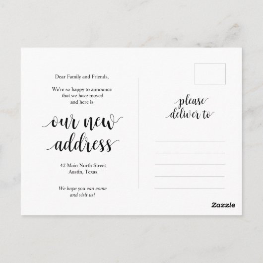 Moderne rustikale, wir haben uns bewegt, Adresse A Postkarte (Rückseite)