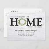 Moderne rustikale Wir haben Zuhause für Ferien in Ankündigungspostkarte (Vorne/Hinten)