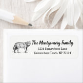 Moderne Rustikale Wolf Illustration & Familienname (Insitu)