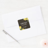 Moderne Rustikale Zitronen, hausgemachte Limoncell Quadratischer Aufkleber (Umschlag)