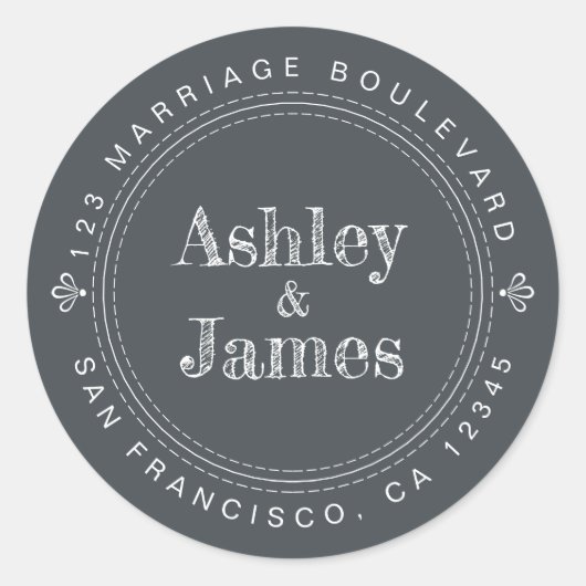 Moderne rustikale Zukunft Frau Wedding Rücksendead Runder Aufkleber (Vorderseite)