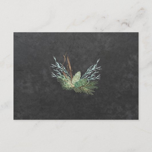 Moderne rustikale Zweigstelle Hochzeitsgast Detail Begleitkarte (Rückseite)