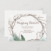 Moderne rustikale Zweigstelle Hochzeitsgast Detail Begleitkarte (Vorne/Hinten)