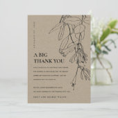 MODERNE RUSTIKKRAFTLINIE ZEICHNEND FLUSSWEITE DANKESKARTE (Stehend Vorderseite)