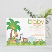 Moderne Safari Animals Kinderdusche Einladung (Stehend Vorderseite)