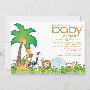 Moderne Safari Animals Kinderdusche Einladung