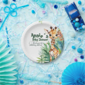 Moderne Safari mit tropischer Babydusche Pappteller (Party)