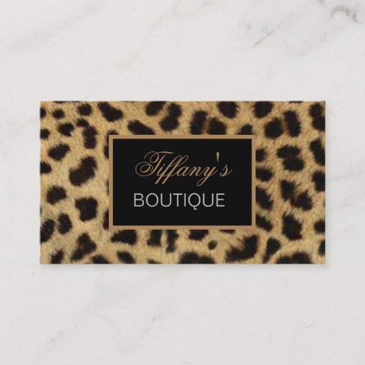 moderne Safari Mode Leopard Print Business Cards Visitenkarte (Vorderseite)