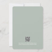 Moderne Sage Brush Script Foto Hochzeit Save The Date (Rückseite)