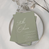 Moderne Sage Calligraphy Names QR Code Hochzeit Einladung