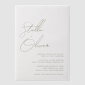 Moderne Sage Calligraphy Names Wedding Pergament Einladungen (Vorderseite)