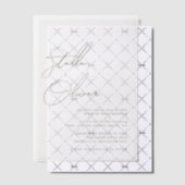 Moderne Sage Calligraphy Names Wedding Pergament Einladungen (Versetzt (Einladung))