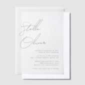 Moderne Sage Calligraphy Names Wedding Pergament Einladungen (Versetzt)