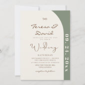 Moderne Sage-Foto-Hochzeit Einladung (Vorderseite)
