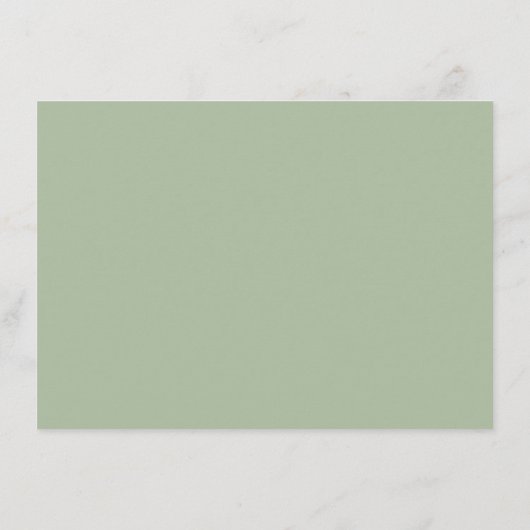 Moderne Sage Green Bow Babyduschkarte Begleitkarte (Rückseite)
