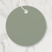 Moderne Sage Green die Nacht vor der Hochzeit Geschenkanhänger (Rückseite)