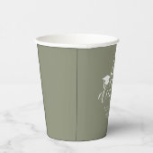Moderne Sage Green Elegante Schriftartes Grad Part Pappbecher (Rechts)