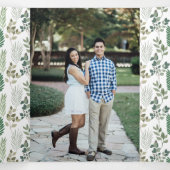 Moderne Sage Green Leaf Muster Foto Hochzeit Dreifach Gefaltete Einladung (Innenseite Mitte)