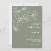 Moderne Sage Green Minimalistisch Hochzeitseinladu Einladung (Vorderseite)