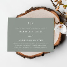 Moderne Sage Green Monogram Foto Hochzeit