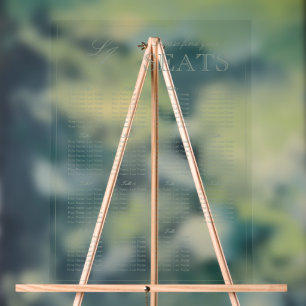 Moderne Sage Green Monogram Script Hochzeitssitz Acrylschild