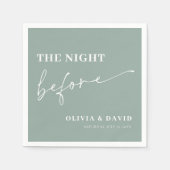 Moderne Sage Green Night Before Probe Dinner Serviette (Vorderseite)