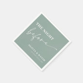 Moderne Sage Green Night Before Probe Dinner Serviette (Ecke)