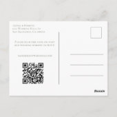 Moderne Sage Green QR Code UAWG Online Hochzeit Postkarte (Rückseite)