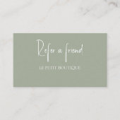 Moderne Sage Green Reader a Friend Card Empfehlungskarte (Vorderseite)