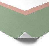 Moderne Sage Green Rose Gold Palm Hochzeit Willkom Poster (Ecke)