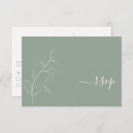 Moderne Sage Green Script Botanic No Menu UAWG RSVP Karte