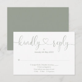 Moderne Sage Green Script Herzlichkeit Antwort