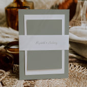 Moderne Sage Green Script Hochzeit Einladungsbanderole