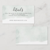 Moderne Sage Green Watercolor Hochzeitsdetails Begleitkarte (Vorne/Hinten)