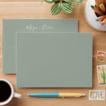 Moderne Sage Green Wedding Einladung Umschlag