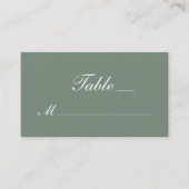 Moderne Sage Green White Script Hochzeit Platzkarte (Vorderseite)