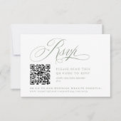 Moderne Sage Green White Simple Minimal RSVP Card (Vorderseite)