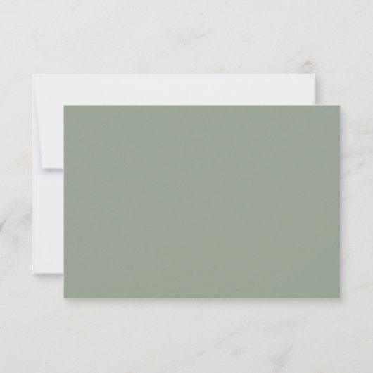 Moderne Sage Green White Simple Minimal RSVP Card (Rückseite)