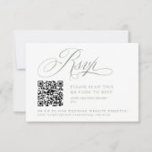 Moderne Sage Green White Simple Minimal RSVP Card Einladung (Vorderseite)
