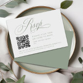 Moderne Sage Green White Simple Minimal RSVP Card Einladung