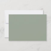 Moderne Sage Green White Simple Minimal RSVP Card Karte (Rückseite)