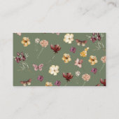 Moderne Sage Green Wildblume Qr Code UAwg Wedding Begleitkarte (Rückseite)