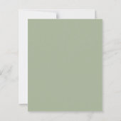 Moderne Sage Greenery Budget-Hochzeitseinladung (Rückseite)