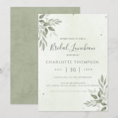 Moderne Sage Greenery Chic Braut-Lunch-Karte Save The Date (Vorne/Hinten)