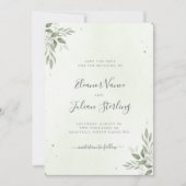 Moderne Sage Greenery Hochzeit Save The Date (Vorderseite)