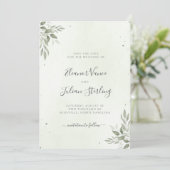 Moderne Sage Greenery Hochzeit Save The Date (Stehend Vorderseite)