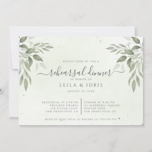 Moderne Sage Greenery Probe Dinner Einladung
